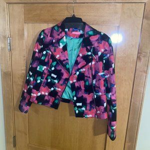 Issac Mizarahi New York Multi- Color Cotton Blend Moto Jk size 4